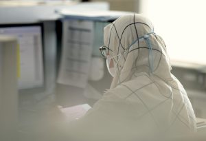 Woman, administrator, computer — Improving Quality of Life With Personalized Urology Treatment by Dr. Felix Shepard